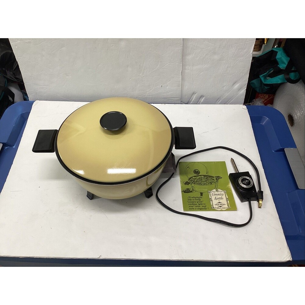 vintage west bend electric country kettle automatic skillet/manuel working